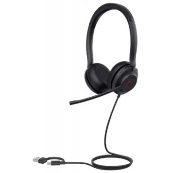 VoIP-телефон Проводная гарнитура Yealink UH35 Dual UC USB-C/A Дуо, HD звук, шумоподавление, LED-индикатор, USB-C/A (UH35 Dual UC USB-C/A)