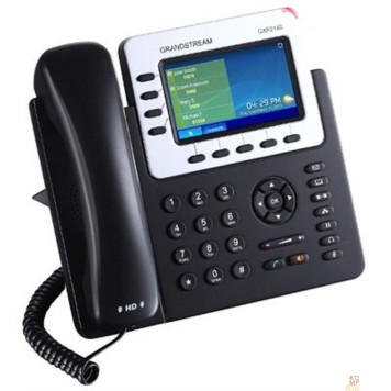 VoIP-телефон Grandstream GXP-2140, VoIP 2 Порта Ethernet 10/100/1000, 4 SIP линий, цветной TFT дисплей 48-1