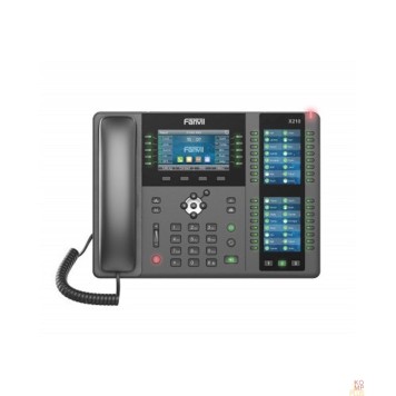 VoIP-телефон Fanvil X210 20 линии SIP, HD аудио,имеет цветной дисплей 4.3 дюймов 480x272, 3 ЖК дисплея, имеет 2 порта Gigabit LAN, питание PoE, 106 DSS/BLF ключи, WIFI, Bluetooth-2