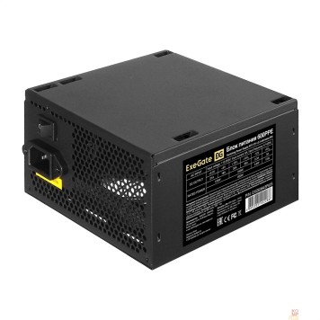 Блок питания Exegate EX260643RUS Блок питания 600W Exegate 600PPE, ATX, black, APFC, 12cm, 24p+(4+4)p, PCI-E, 5*SATA, 3*IDE,  FDD
