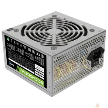 Блок питания Aerocool 550W Retail ECO-550W ATX v2.3 Haswell, fan 12cm, 400mm cable, power cord, 20+4P, 12V 4+4P, 1x PCI-E 6+2P, 4x SATA, 3x PATA, 1x F (замена 11083241)