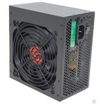 Блок питания Ginzzu CB500 12CM black,24+4p,PCI-E, 4*SATA, 3*IDE,оплетка MB, кабель питания