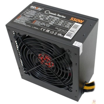 Блок питания Ginzzu CB550 12CM black,24+4p,PCI-E(6+2), 4*SATA,3*IDE,оплетка MB, кабель питания-1