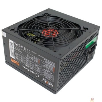 Блок питания Ginzzu CB550 12CM black,24+4p,PCI-E(6+2), 4*SATA,3*IDE,оплетка MB, кабель питания-2