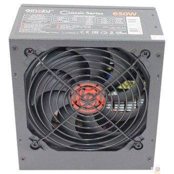 Блок питания Ginzzu CB650 12CM black,24+4p,2 PCI-E(6+2), 4*SATA, 3*IDE,оплетка MB, кабель питания -1