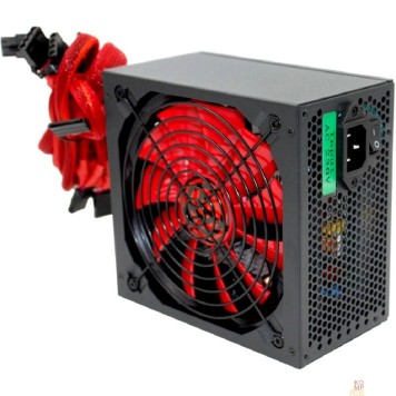Блок питания Ginzzu PC600 14CM(Red) 80+ black,APFC,24+4p,2 PCI-E(6+2), 5*SATA, 4*IDE,оплетка, кабель питания,цветная коробка-1