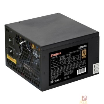 Блок питания Exegate EX280577RUS-OEM Блок питания 500W Exegate 500PPH-OEM, 80+Bronze, ATX, black, APFC, 12cm, 24p, (4+4)p, 5*SATA, 3*IDE