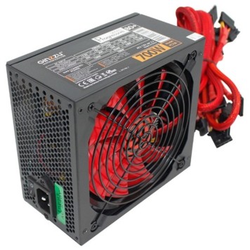 Блок питания Ginzzu PC700 14CM(Red) 80+ black,APFC,24+4p,2 PCI-E(6+2), 7*SATA, 4*IDE,оплетка, кабель питания,цветная коробка -1