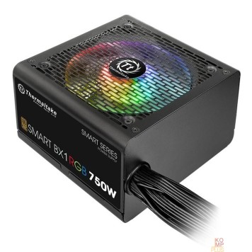 Блок питания Блок питания Thermaltake SmartBX1RGB 750W <750W, (20+4+4+4) pin, 4x(6+2) pin, 8xSATA, 4xMolex, FDD, 12 см, кабель питани