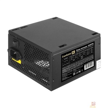 Блок питания Exegate EX260637RUS-PC Блок питания 350W ExeGate 350PPE (ATX, APFC, PC, КПД 80% (80 PLUS), 12cm fan, 24pin, (4+4)pin, PCIe, 5xSATA, 3xIDE, black, кабель 220V в комплекте)