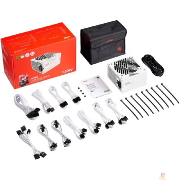 Блок питания XPG CORE REACTOR II 850 white (ATX 3.1 850W, Full Modular, PWM 120mm FDB fan, Active PFC, DC to DC,Half-Bridge & LLC converter, 80+ GOLD, all Japanese capasitors, белый ) RET-2