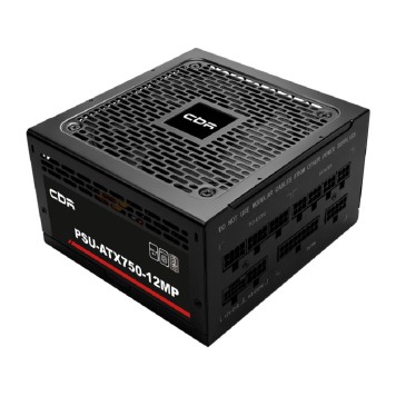 Блок питания CBR ATX 750W 80+ Platinum, Full Modular, DC-DC, APFC, 12cm fan, 20+4pin/1*PCIE5.1(12+4pin)/2*8pin(4+4)/4*6+2pin/3*IDE/6*SATA/1*FDD, 1.5м кабель питания, чёрный PSU-ATX750-12MP BOX-2