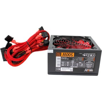 Блок питания Ginzzu PC500 14CM(Red) 80+ black,APFC,24+4p,2 PCI-E(6+2), 5*SATA, 4*IDE,оплетка, кабель питания,цветная коробка-2