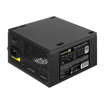 Блок питания Exegate EX282044RUS-OEM Блок питания 600W Exegate 600PPH-LT-OEM, 80+, ATX, black, APFC, 12cm, 24p, (4+4)p, 5*SATA, 3*IDE