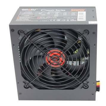 Блок питания Ginzzu CB500 12CM black,24+4p,PCI-E, 4*SATA, 3*IDE,оплетка MB, кабель питания-2