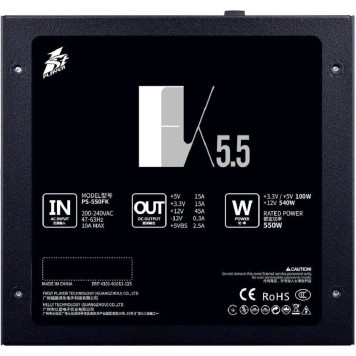 Блок питания  1STPLAYER Блок питания FK 550W / ATX 2.4, APFC, 120mm fan / PS-550FK-1