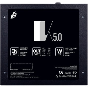 Блок питания  1STPLAYER Блок питания FK 500W / ATX 2.4, APFC, 120mm fan / PS-500FK-2