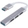 Контроллер Gembird Разветвитель USB3.0/2.0, USB3.0, 3xUSB2.0, кабель USB 10см, серебристый металл, пакет (UHB-C206)
