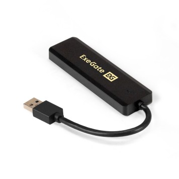 USB-концентраторы Exegate EX293980RUS USB-Хаб (концентратор) ExeGate DUB-4P/1 (кабель-адаптер USB3.0 --> 4xUSB3.0, Plug&Play, черный)-1