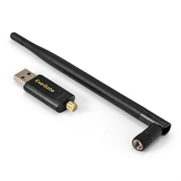 USB-концентраторы Exegate EX299655RUS Сетевой адаптер Wi-Fi 5 двухдиапазонный высокого усиления ExeGate EDWA-186-AC1300-2 (Wi-Fi AC (a/b/g/n/ac), чипсет Realtek8812, 2.4 ГГц до 400 Мбит/с + 5 ГГц до 867 Мбит/с, 1x5dBi -1