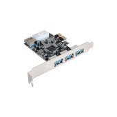 USB-концентраторы Exegate EX283720RUS Контроллер EXE-367 PCI-E 2.0, 3*USB3.0 ext + 1*USB3.0 int, разъем доп.питания (OEM)