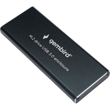 Контейнер для HDD Gembird EEM2-SATA-1 Внешний корпус USB 3.0 для M2 SATA порт MicroB, металл, черный