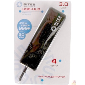 USB-концентраторы 5bites HB34-310BK Концентратор 4*USB3.0 / USB PLUG / BLACK