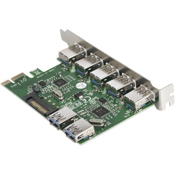 USB-концентраторы Exegate EX283717RUS Контроллер EXE-317 PCI-E 2.0, 5*USB3.0 ext + 2*USB3.0 int, разъем доп.питания (OEM)-1