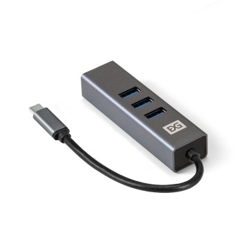 USB-концентраторы Exegate EX293987RUS USB-Хаб (концентратор) ExeGate DUB-4TC (кабель-адаптер USB Type C --> 4xUSB3.0, Plug&Play, серебристый)-1