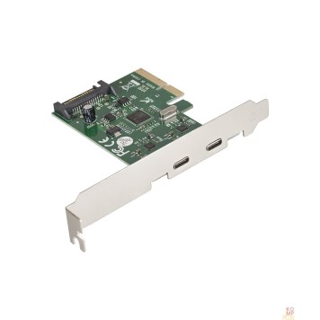 USB-концентраторы Exegate EX283715RUS Контроллер EXE-313 PCI-Ex4, 2*USB3.1 Type-C ext, разъем доп.питания (OEM)