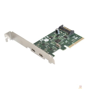 USB-концентраторы Exegate EX283715RUS Контроллер EXE-313 PCI-Ex4, 2*USB3.1 Type-C ext, разъем доп.питания (OEM)-1