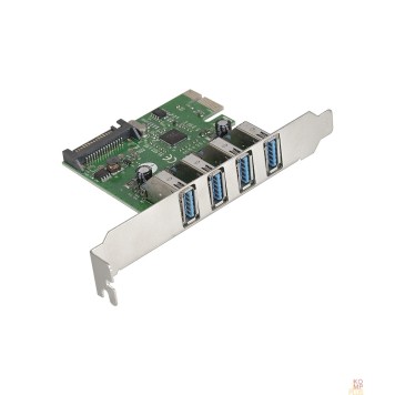 USB-концентраторы Exegate EX283716RUS Контроллер EXE-314 PCI-E 2.0, 4*USB3.0 ext, разъем доп.питания (OEM)