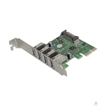 USB-концентраторы Exegate EX283716RUS Контроллер EXE-314 PCI-E 2.0, 4*USB3.0 ext, разъем доп.питания (OEM)-1