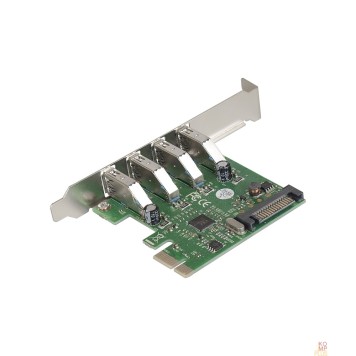 USB-концентраторы Exegate EX283716RUS Контроллер EXE-314 PCI-E 2.0, 4*USB3.0 ext, разъем доп.питания (OEM)-2