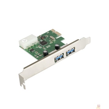USB-концентраторы Exegate EX283718RUS Контроллер EXE-319 PCI-E 2.0, 2*USB3.0 ext, разъем доп.питания (OEM)