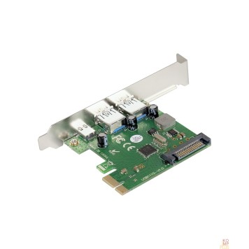 USB-концентраторы Exegate EX283719RUS Контроллер EXE-323 PCI-E 2.0, 2*USB3.0 ext + 1*Type-C, разъем доп.питания (OEM)-2
