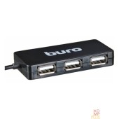 Контроллер Buro BU-HUB4-U2.0-Slim Разветвитель USB 2.0 4порт. черный (389734)