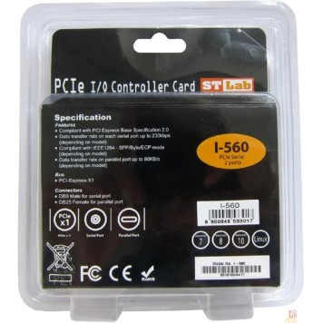 Контроллер ST-Lab  I-560, 2 ext (COM9M), PCI-E x1, +LP bracket, Ret-2