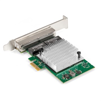 USB-концентраторы Exegate EX296211RUS Сетевой адаптер ExeGate EXE-564 (PCI-E x1 v2.0, 4xRJ45, UTP 10/100/1000Mbps, Realtek Chipset RTL8111H+ASM1184e)-1
