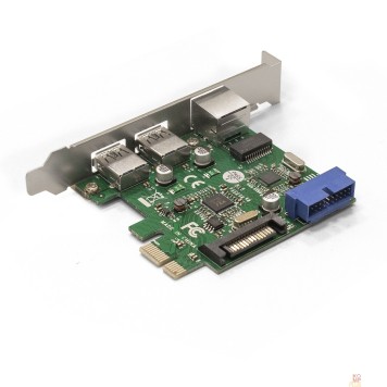 Контроллер Exegate EX290278RUS Контроллер ExeGate EXE-362 PCI-E 2.0, 2*USB3.0 ext + 1*USB3.0 int + LAN UTP 1000Mbps, разъем доп.питания (OEM) -1