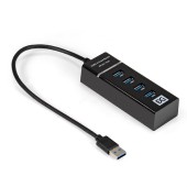 USB-концентраторы Exegate EX299788RUS USB-Хаб (концентратор) 4-в-1 ExeGate DUB-331T (кабель-адаптер USB3.0 --> 3xUSB2.0, 1xUSB3.0, Plug&Play, черный)