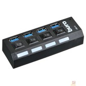 Контроллер Buro BU-HUB4-U3.0-L Разветвитель USB 3.0 4порт. черный (389737)
