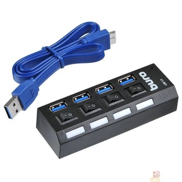 Контроллер Buro BU-HUB4-U3.0-L Разветвитель USB 3.0 4порт. черный (389737)-2