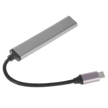 Контроллер ORIENT CU-323, Type-C USB 3.0 (USB 3.1 Gen1)/USB 2.0 HUB 4 порта: 1xUSB3.0 + 3xUSB2.0, USB штекер тип С, алюминиевый корпус, серебристый (31235)-1