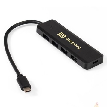USB-концентраторы Exegate EX293986RUS USB-Хаб (концентратор) ExeGate DUB-4CP/1 (кабель-адаптер USB Type C --> 4xUSB3.0, Plug&Play, черный)-1