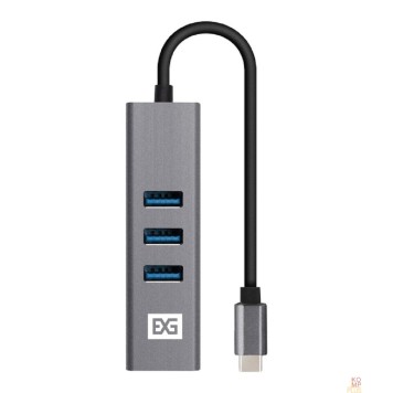 USB-концентраторы Exegate EX293987RUS USB-Хаб (концентратор) ExeGate DUB-4TC (кабель-адаптер USB Type C --> 4xUSB3.0, Plug&Play, серебристый)-2