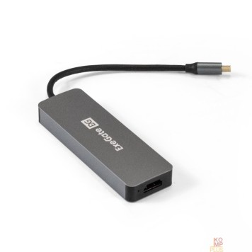 USB-концентраторы Exegate EX293984RUS Док-станция ExeGate DUB-31C/PD/H (кабель-адаптер USB Type-C --> 3xUSB3.0 + PD 60W + HDMI 4K@30Hz, Plug&Play, серый)-1