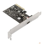 USB-концентраторы Exegate EX293839RUS Контроллер  EXE-321 (PCI-E x4 v3.0, 20Gbps (USB3.2 GEN2x2) Type-C ext., ASMedia Chipset ASM3242)