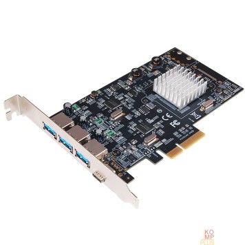 Контроллер Controller ST-Lab, PCI-E x1, U-1850, DUAL CORE, 3xUSB3.1(A) +1xUSB3.1(C), Ret