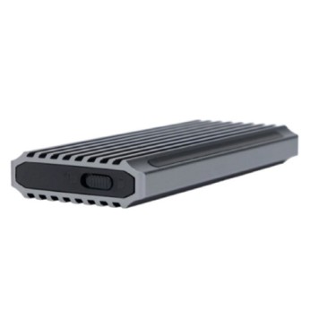 Контейнер для HDD Gembird EEM2-SATA-3 Внешний корпус USB 3.1 для M2 SATA порт Type-С, RGB подсветка, металл, серебристый-1